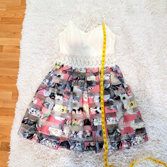 Papaya dress white whit pink size M - Picture 2 of 4